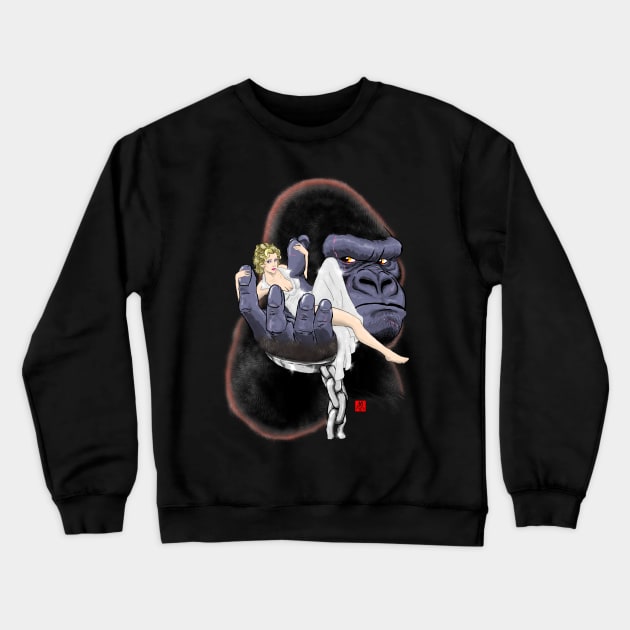 King Kong and Ann Darrow Crewneck Sweatshirt by PickledGenius